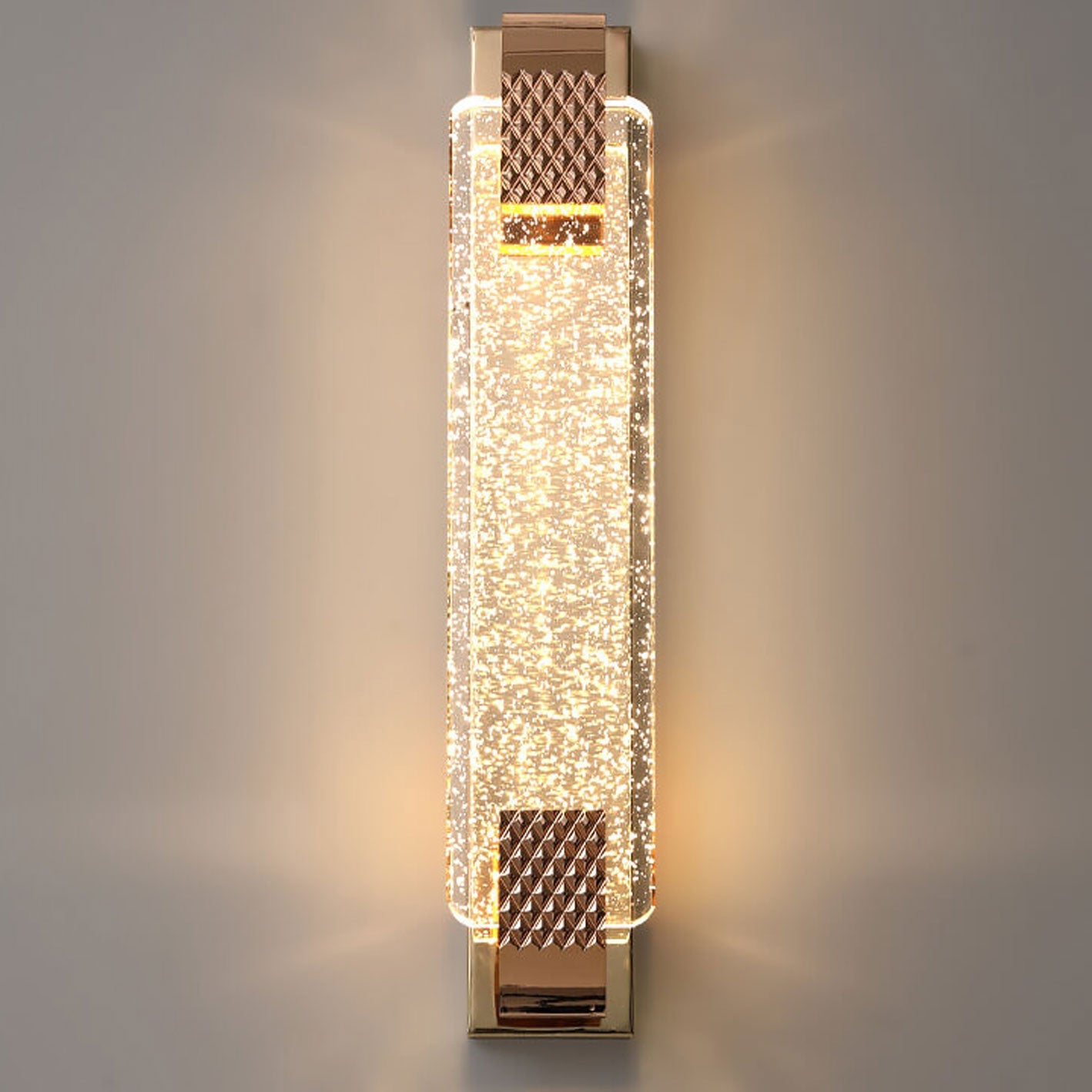 Europese Licht Luxe Rechthoekige Bubble Crystal LED Wandlamp