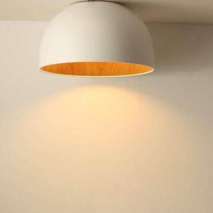 Minimalistische Houten Kom Ijzeren Led Plafondlamp