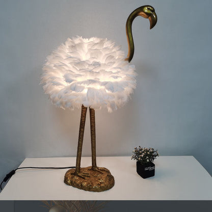 Moderne Scandinavische Ganzenveren Metalen Flamingo Bal 1-lichts Tafellamp Voor Naast Het Bed