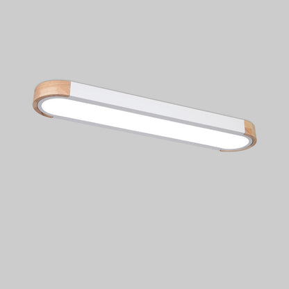 Moderne Scandinavische Lange Ovale Ijzeren Log Acryl Led Plafondlamp Voor Slaapkamer