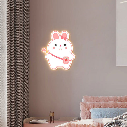 Creatieve Cartoon Konijn Eenhoorn Kinderen Led Wandlamp