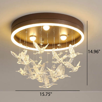 Moderne Creatieve Cartoon Ronde Vogel / Rok Hangende Led Plafondlamp