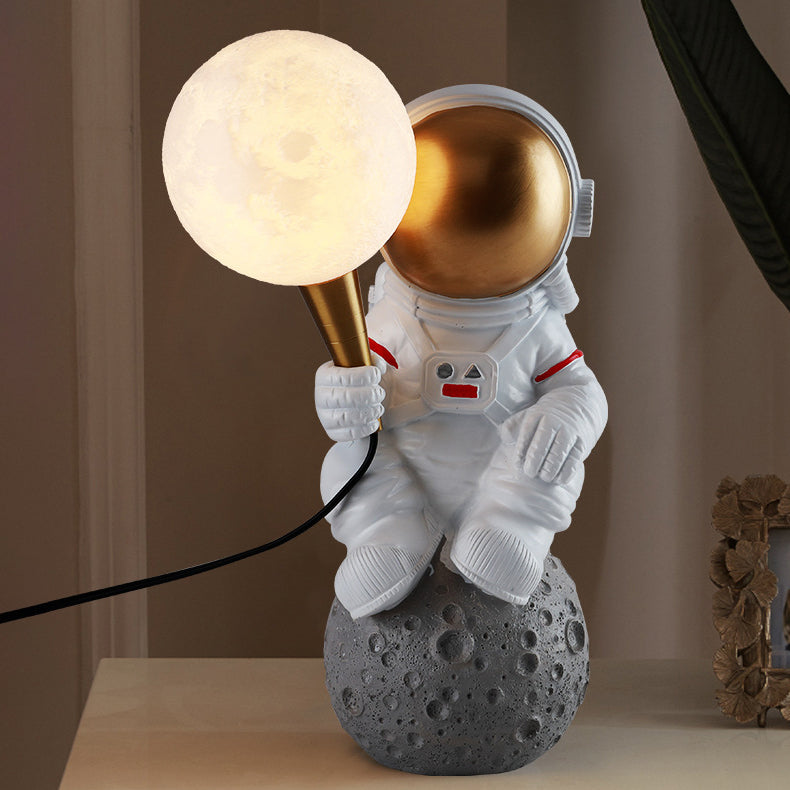 Hedendaagse Creatieve Hars Abs Astronaut 1-Lichts Tafellamp Voor Slaapkamer