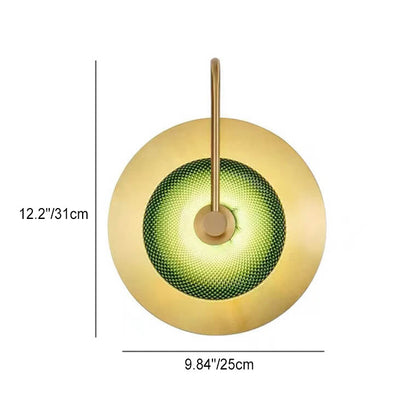 Moderne Scandinavische Ronde Schijf Ijzeren Glazen 1-lichts Wandlamp Voor Woonkamer