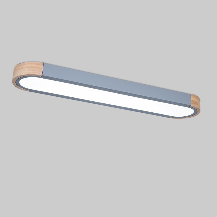 Moderne Scandinavische Lange Ovale Ijzeren Log Acryl Led Plafondlamp Voor Slaapkamer