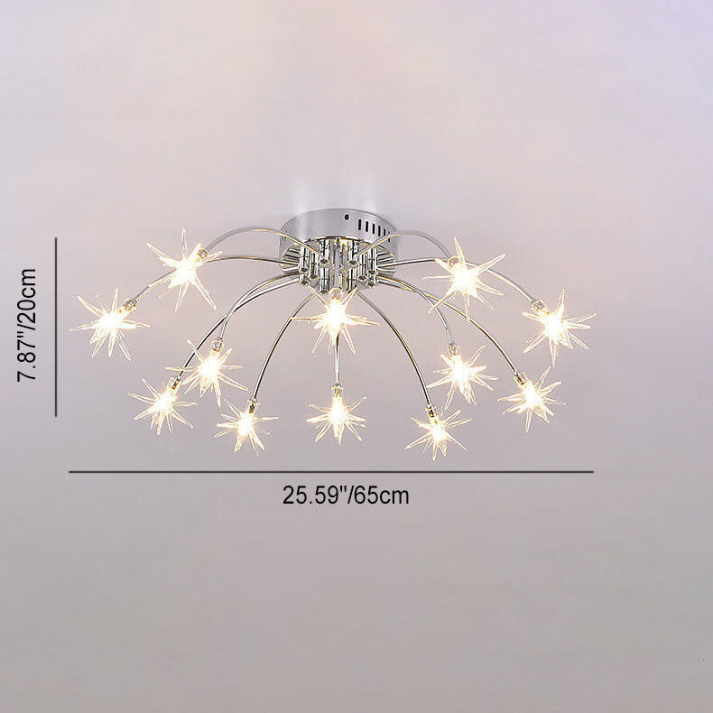 Hedendaagse Creatieve Vol Met Sterren Ijzer 12/21/28 Licht Plafondlamp Voor Woonkamer