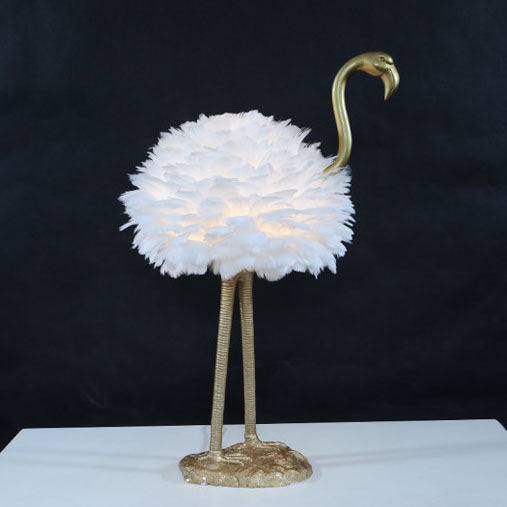 Moderne Scandinavische Ganzenveren Metalen Flamingo Bal 1-lichts Tafellamp Voor Naast Het Bed