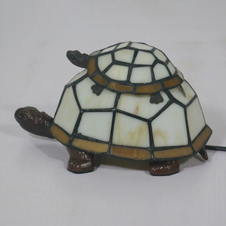 Europese Tiffany Turtle Glas-in-lood 1-lichts Nachtlampje Tafellamp