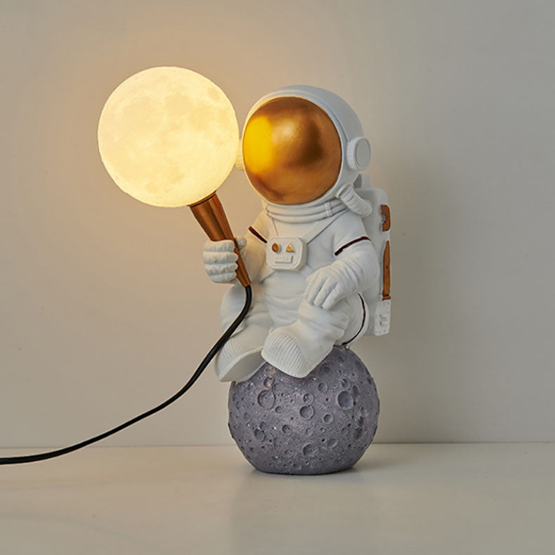 Hedendaagse Creatieve Cartoon Astronaut Hars Abs 1-Lichts Wandlamp Voor Slaapkamer