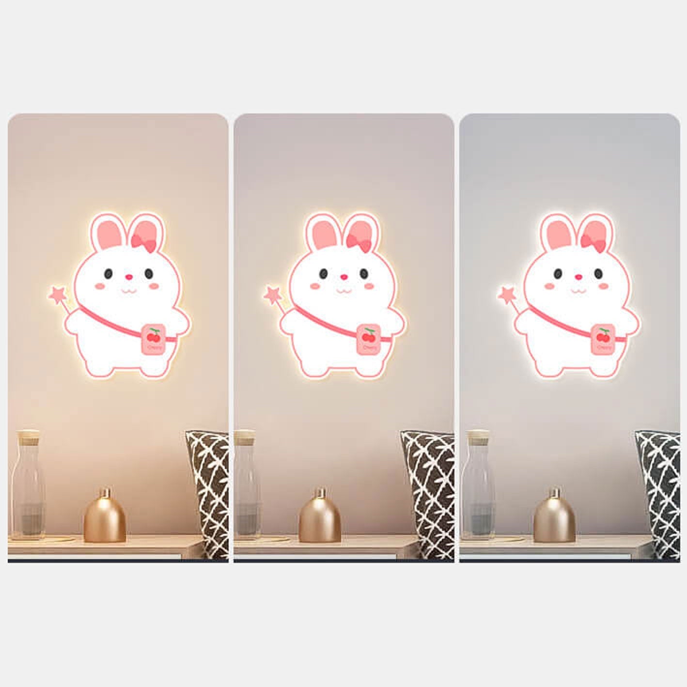 Creatieve Cartoon Konijn Eenhoorn Kinderen LED Wandlamp