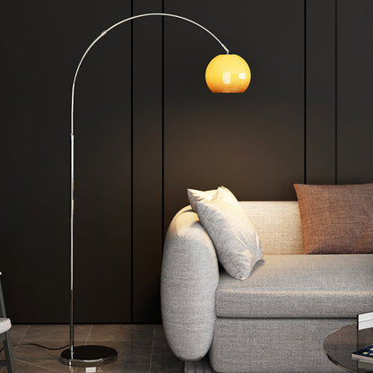 Moderne Scandinavische Glazen Ronde Kap Vishengel Ijzer 1-lichts Staande Vloerlamp Voor Woonkamer