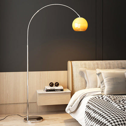 Moderne Scandinavische Glazen Ronde Kap Vishengel Ijzer 1-lichts Staande Vloerlamp Voor Woonkamer