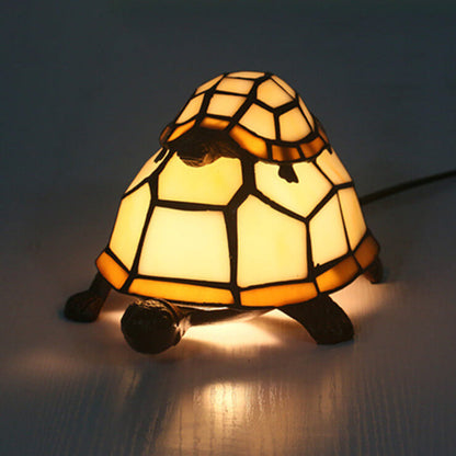 Europese Tiffany Turtle Glas-in-lood 1-lichts Nachtlampje Tafellamp