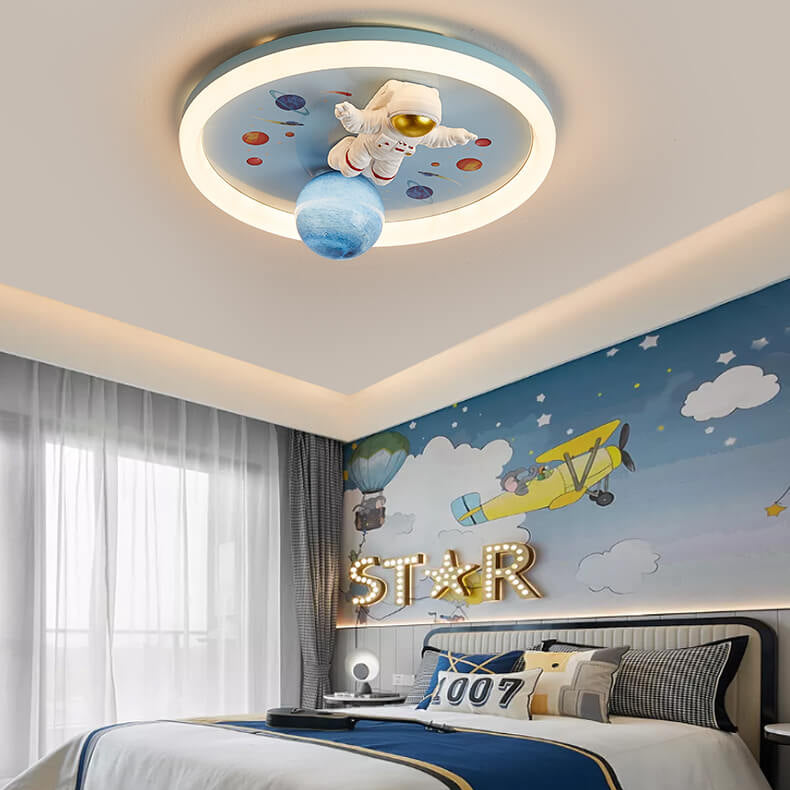 Cartoon Creatieve Ruimte Astronaut Hars LED Plafondlamp