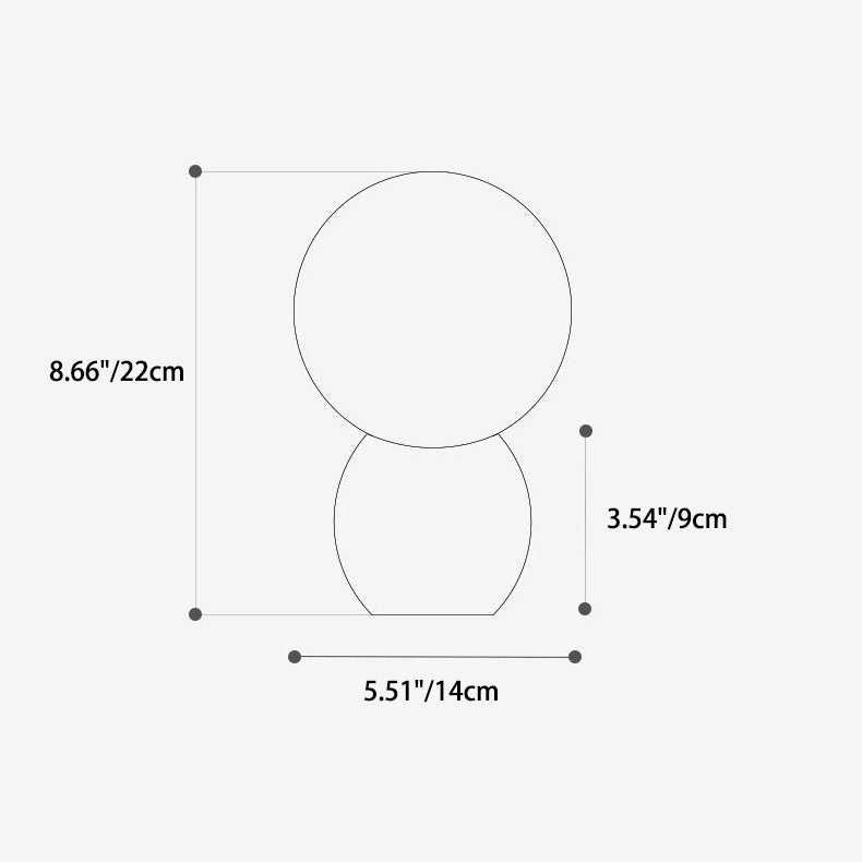 Moderne Scandinavische Bolvormige Glazen Houten Voet 1-lichts Tafellamp Voor Slaapkamer