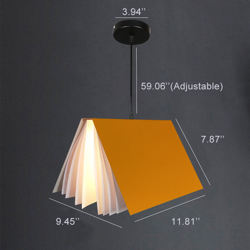 Flying Book 1-Lichts Metalen Pvc-Boekkap Hanglamp