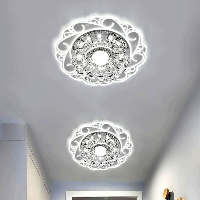 Moderne Creatieve Ronde Led Plafondlamp Met Bloemmotief