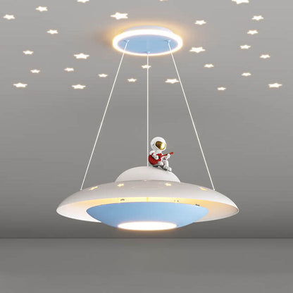 Moderne Creatieve Vliegende Schotel Ruimte Astronaut Kinderen Led Kroonluchter