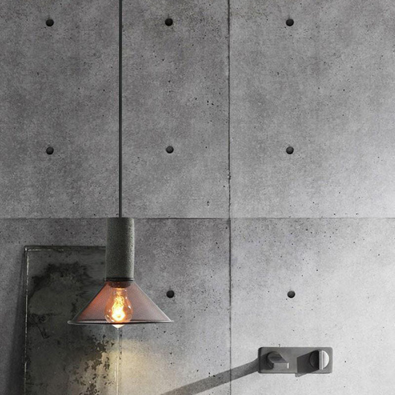 Hedendaagse Industriële Cilindrische Taps Toelopende Cement Ijzeren 1-Lichts Hanglamp Voor Woonkamer