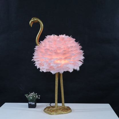 Moderne Scandinavische Ganzenveren Metalen Flamingo Bal 1-lichts Tafellamp Voor Naast Het Bed