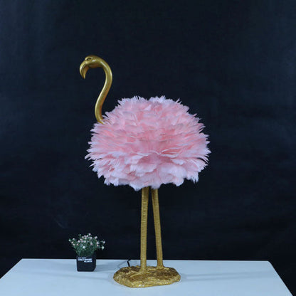 Moderne Scandinavische Ganzenveren Metalen Flamingo Bal 1-lichts Tafellamp Voor Naast Het Bed