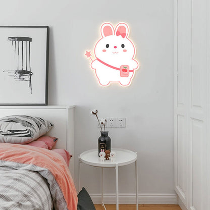 Creatieve Cartoon Konijn Eenhoorn Kinderen LED Wandlamp