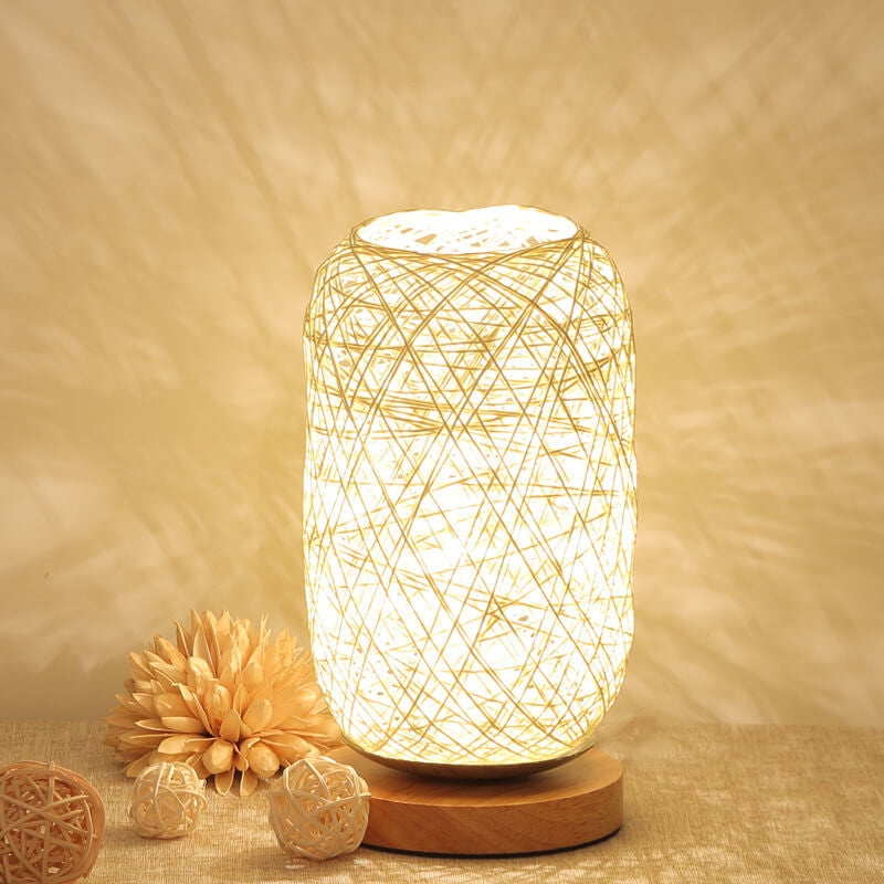 Creatieve Twine Rattan Ball LED Dimbare Decoratieve Nachtlamp Tafellamp