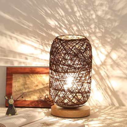 Creatieve Twine Rattan Ball LED Dimbare Decoratieve Nachtlamp Tafellamp