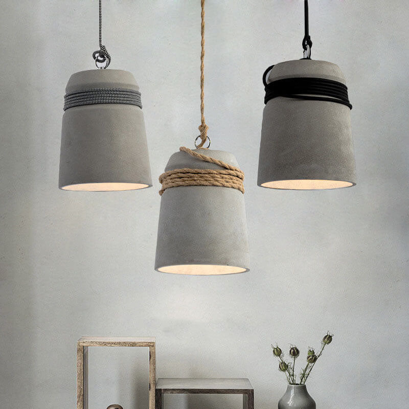 Industriële Cement Kolom Touw Draad 1-Lichts Hanglamp