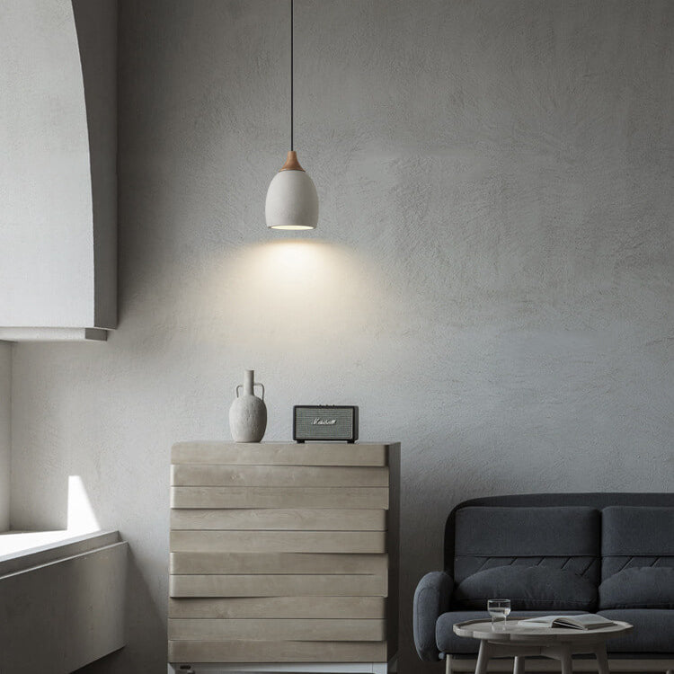 Minimalistische Cement Dome 1-Lichts Hanglamp