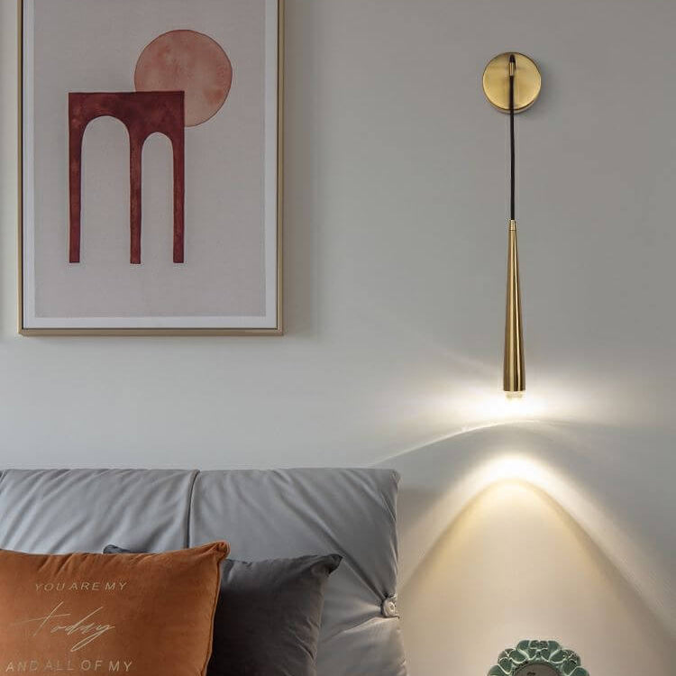 Minimalistische Luxe Lange Strook Gouden 1-Lichts Wandlamp