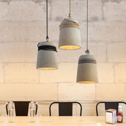 Industriële Cement Kolom Touw Draad 1-Lichts Hanglamp