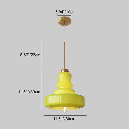 Moderne Kleurrijke Glazen Kalebas Kap 1-lichts Hanglamp