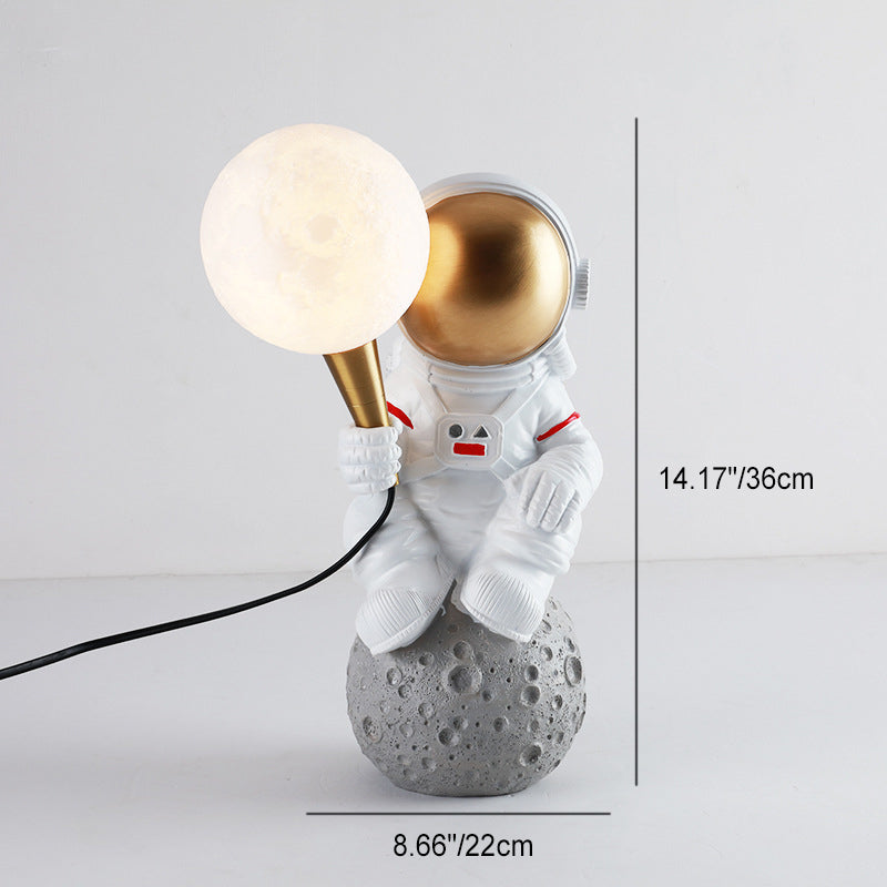 Hedendaagse Creatieve Hars Abs Astronaut 1-Lichts Tafellamp Voor Slaapkamer