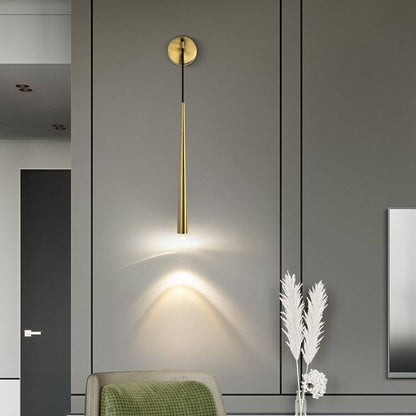 Minimalistische Luxe Lange Strook Gouden 1-Lichts Wandlamp