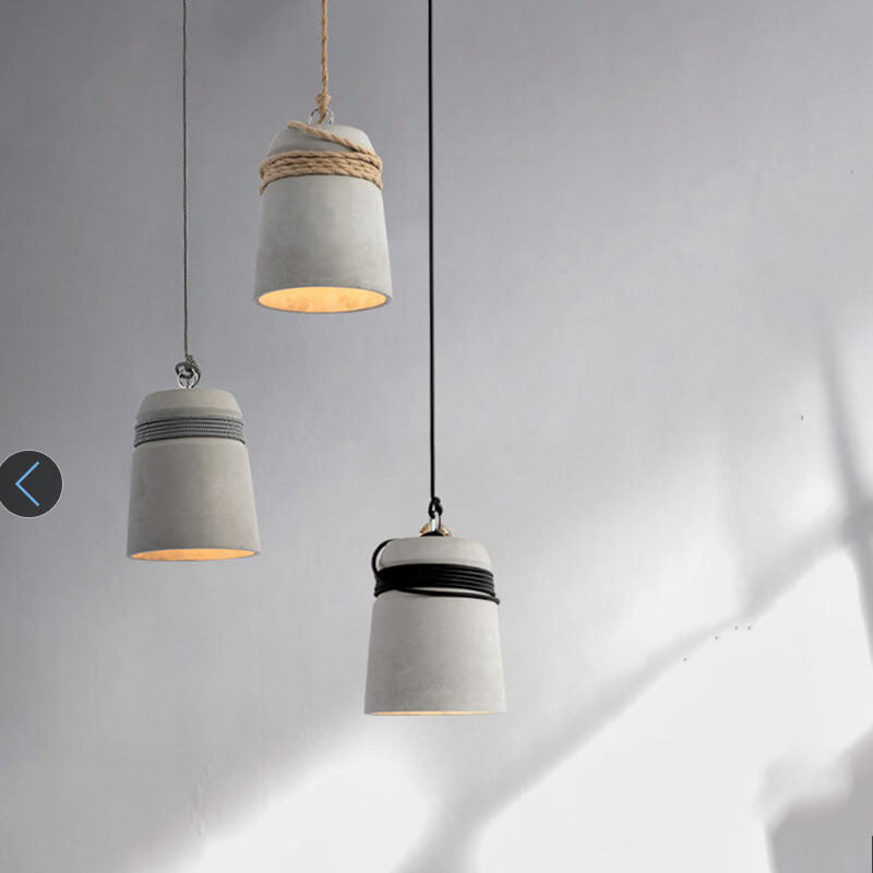 Industriële Cement Kolom Touw Draad 1-Lichts Hanglamp