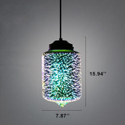 Moderne Creatieve 3D Vuurwerk Glazen Pot Hanglamp Met 1 Lichtpunt