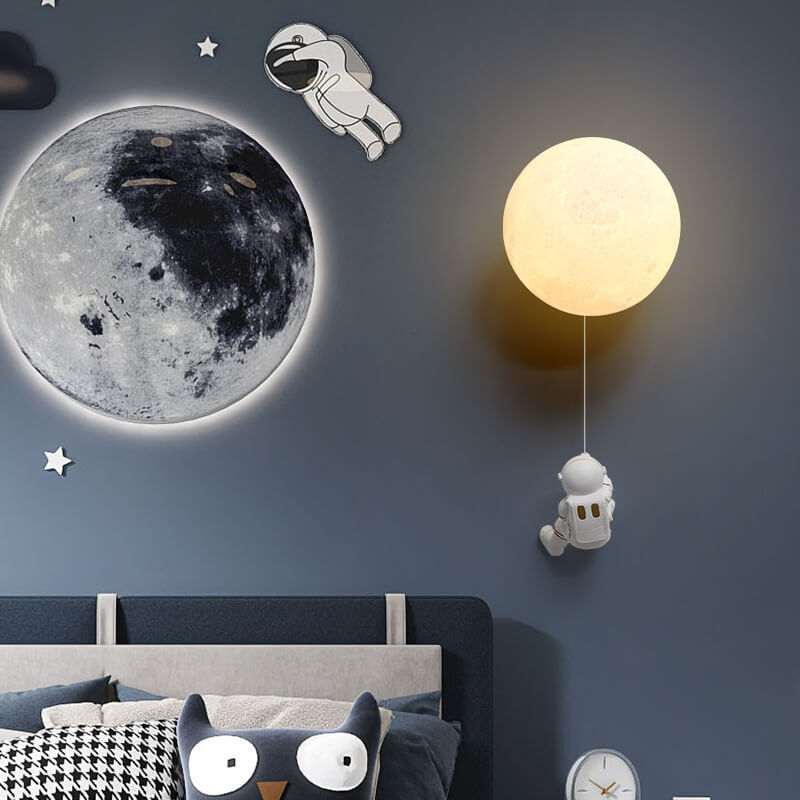 Creatieve Moon Astronaut 1-lichts Led Wandlamp