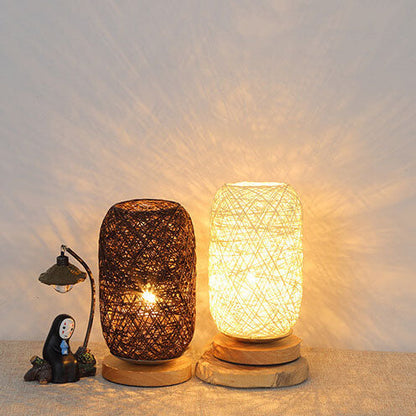 Creatieve Twine Rattan Ball LED Dimbare Decoratieve Nachtlamp Tafellamp