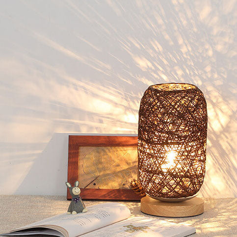 Creatieve Twine Rattan Ball LED Dimbare Decoratieve Nachtlamp Tafellamp