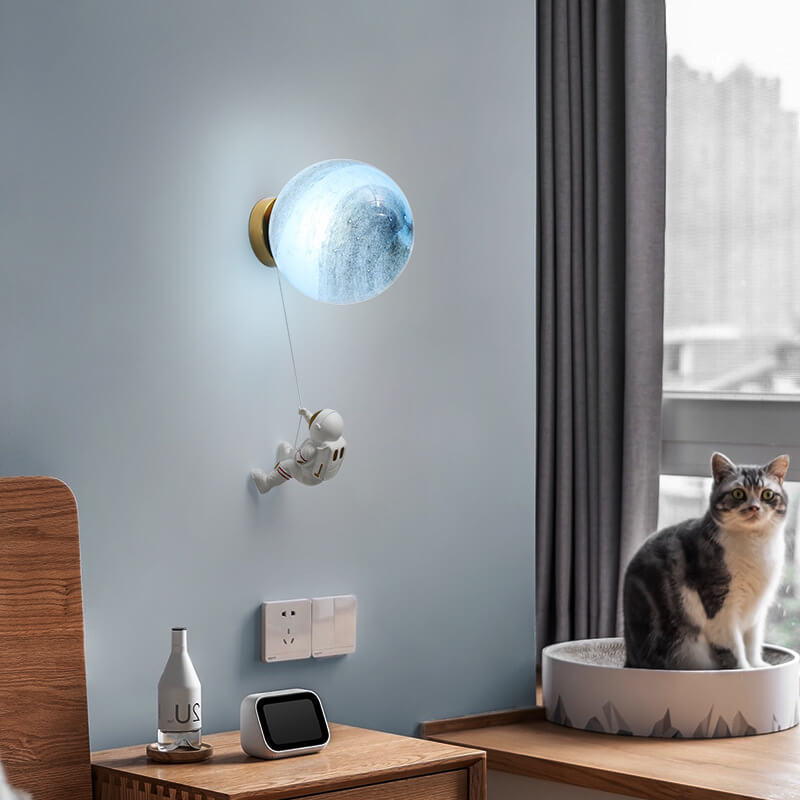 Creatieve Moon Astronaut 1-lichts Led Wandlamp