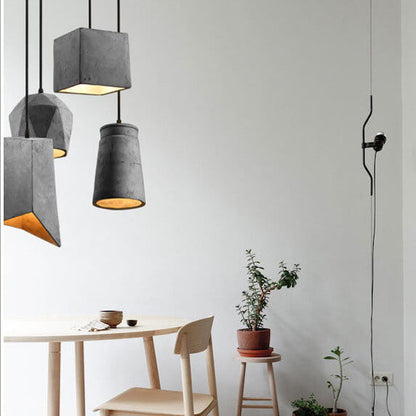 Industriële Simplicity Cement Geometrische 1-Lichts Hanglamp