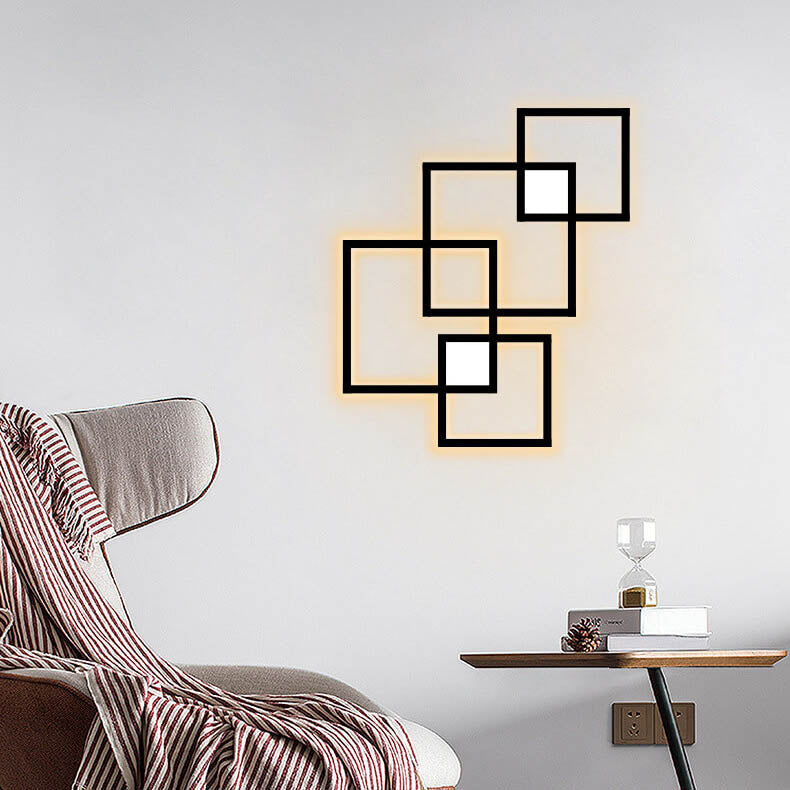 Minimalistische Vierkante Gecombineerde Led Ijzeren Wandlamp