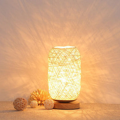 Creatieve Twine Rattan Ball LED Dimbare Decoratieve Nachtlamp Tafellamp