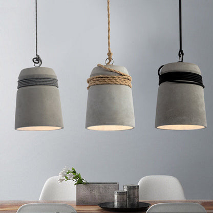 Industriële Cement Kolom Touw Draad 1-Lichts Hanglamp