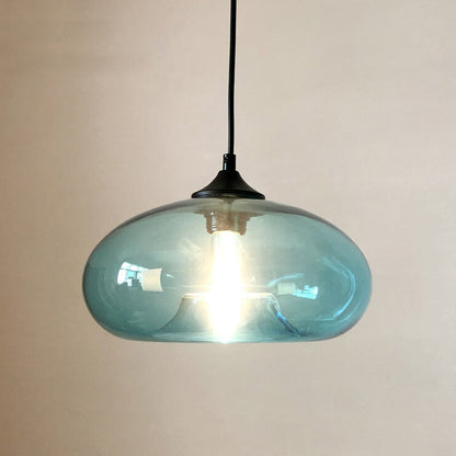 Creatieve Ovale Hanglamp Met 1 Licht Gemaakt Van Gekleurd Glas