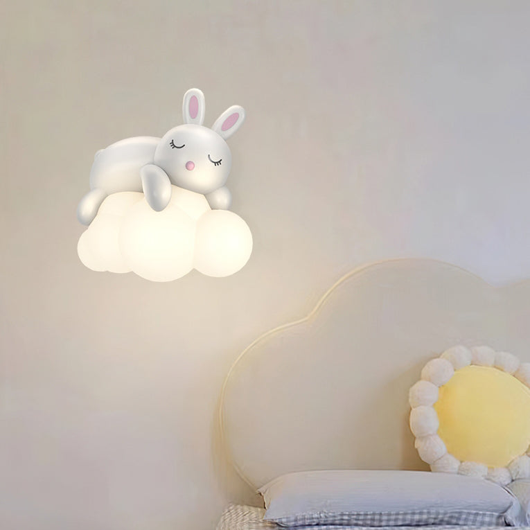 Hedendaagse Nordic Kids Resin Pe Beer Konijn Led Wandlamp Lamp Voor Slaapkamer