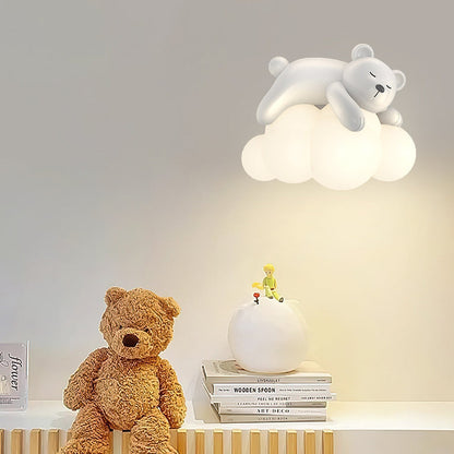 Hedendaagse Nordic Kids Resin Pe Beer Konijn Led Wandlamp Lamp Voor Slaapkamer