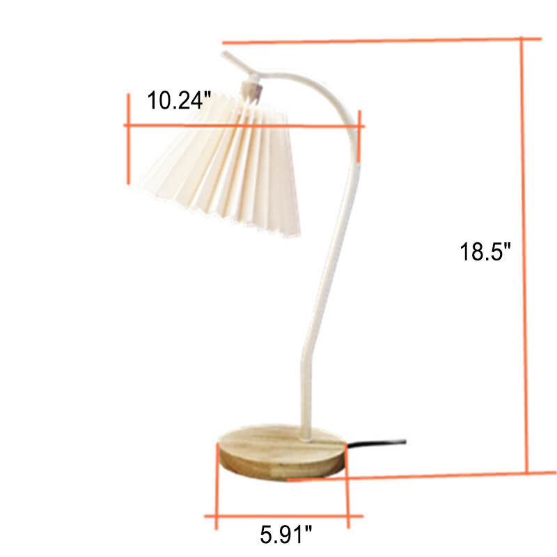 Europese Minimalistische Geplooide Massief Houten Tafellamp Met 1 Lichtpunt