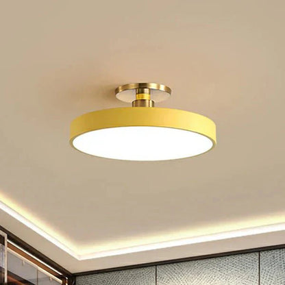 Ronde Flush Mount Light Scandinavische Stijl Acryl Slaapkamer Led Semi Spoel Plafondlamp